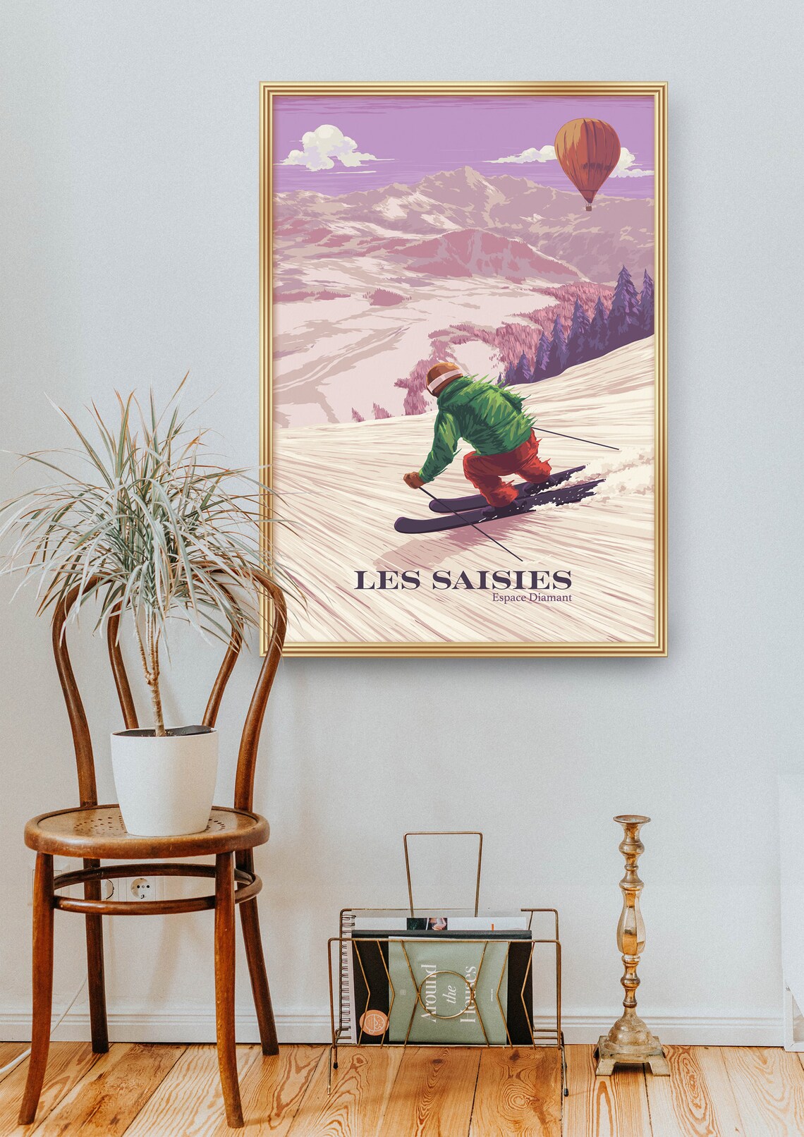 Les Saisies Ski Resort Vintage Travel Poster - Image 2