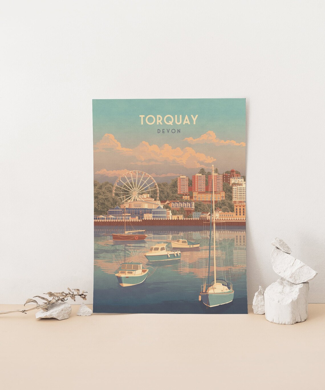 Torquay Devon Travel Poster, English Riviera Travel Poster - Image 4