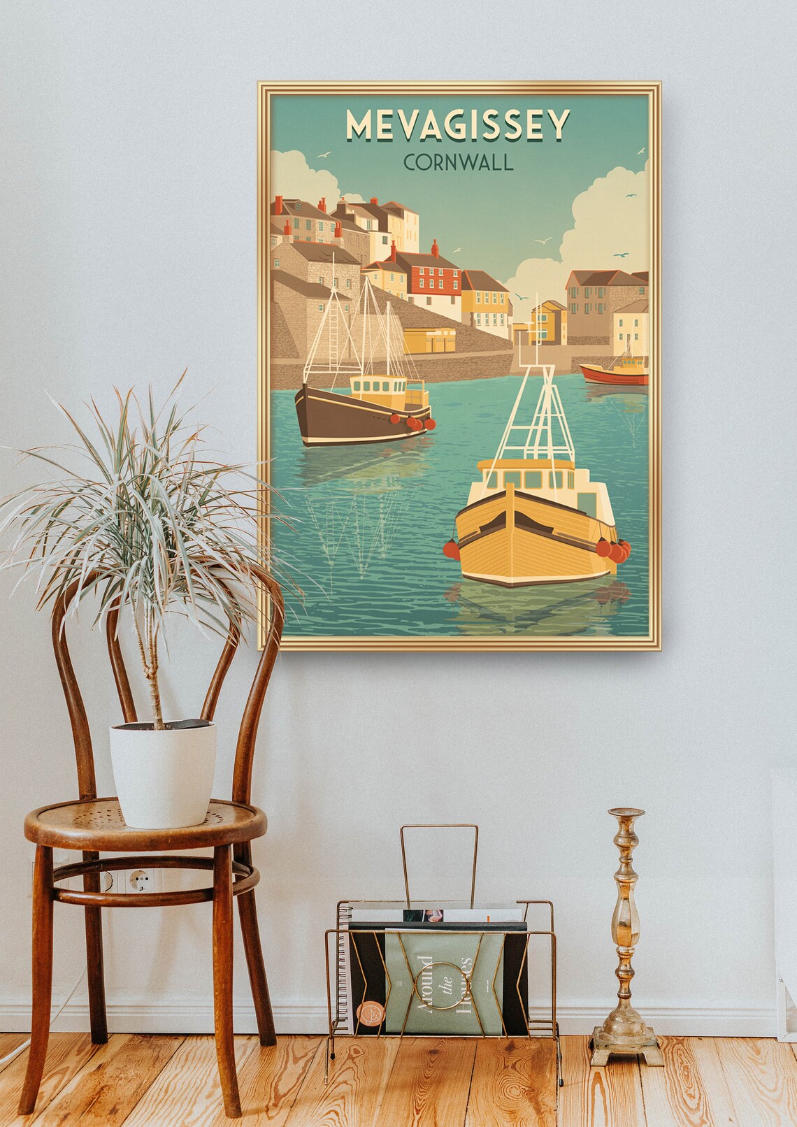 Mevagissey Cornwall Travel Poster, Seaside Wall Art - Image 2
