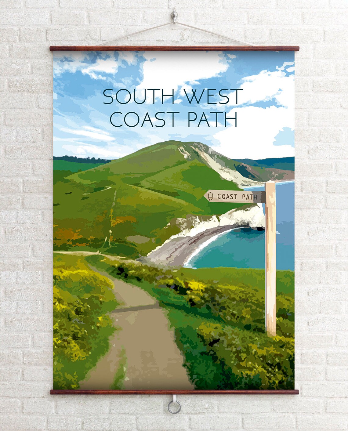 South West Coast Path Travel Poster, Jurassic Coast Map - Image 4