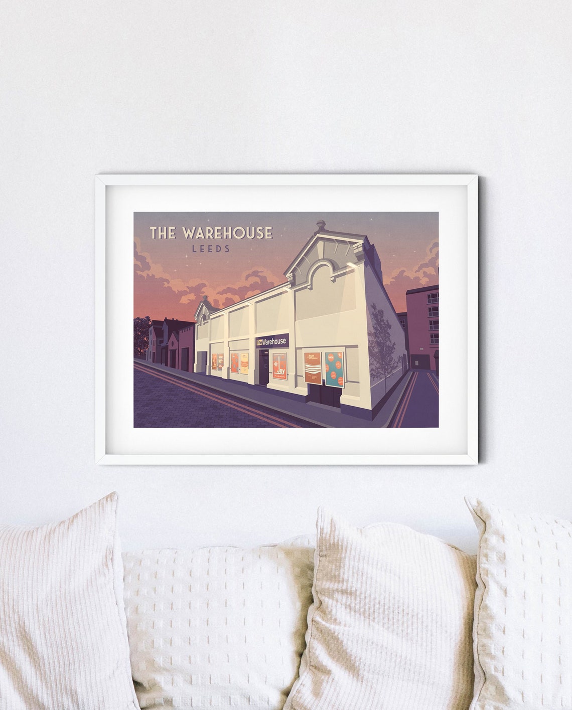 The Warehouse Leeds White Club Building Dusk Retro Venue Poster - Image 4