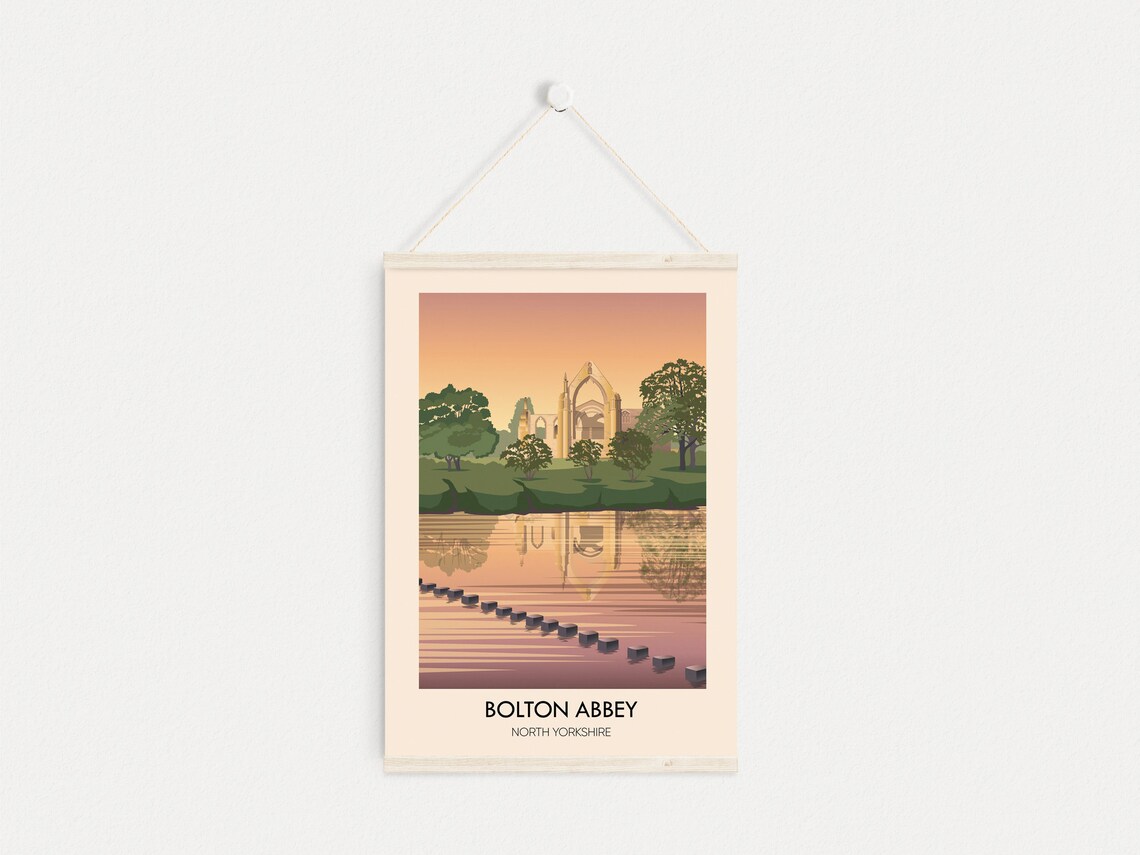 Bolton Abbey Vintage Travel Poster, North Yorkshire - Image 2