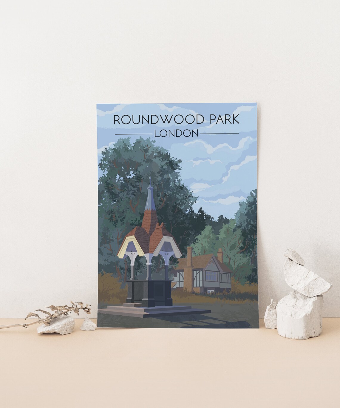 Roundwood Park London Victorian Drinking Fountain Travel Poster - Image 4
