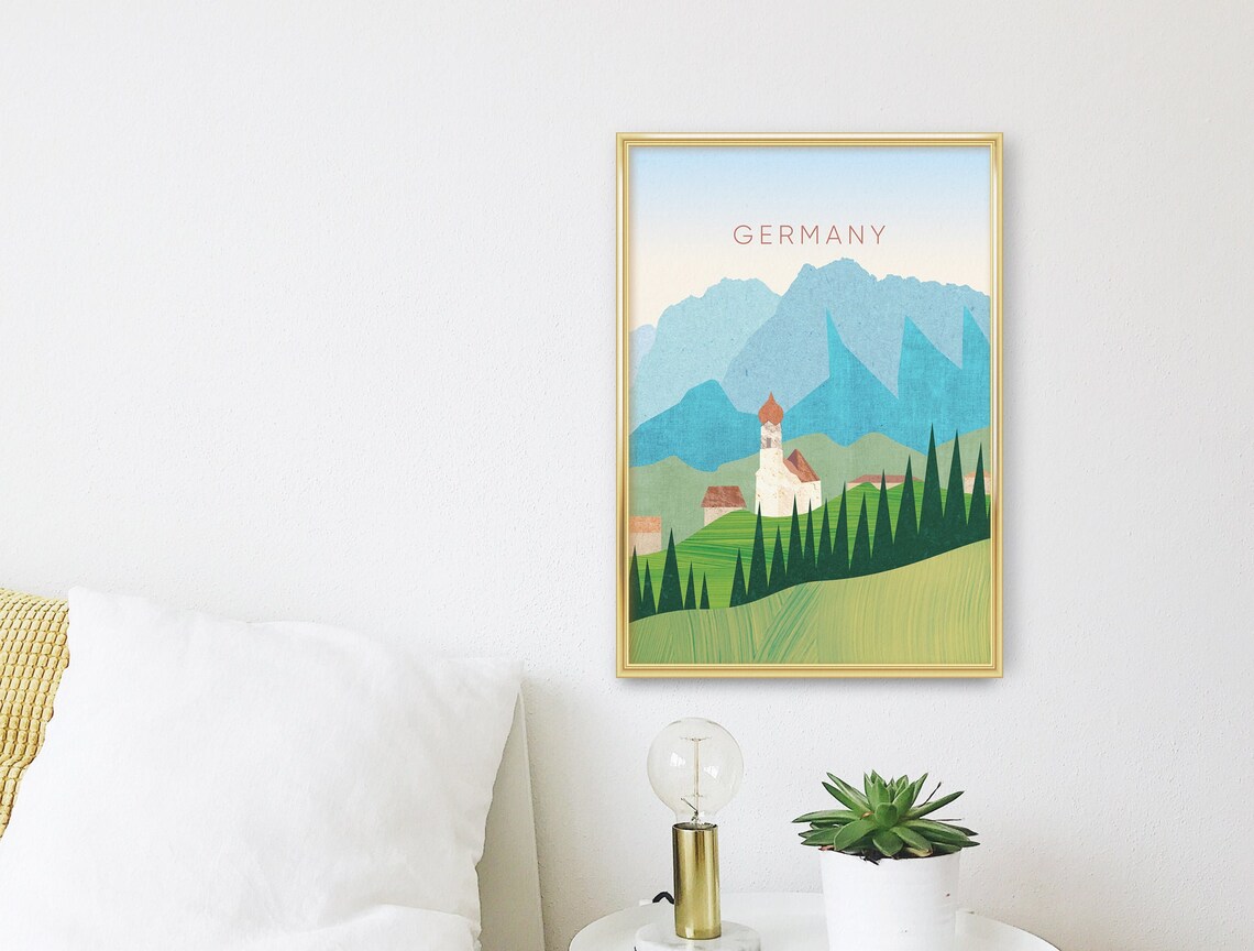 Germany Bavarian Alps Village Chapel Pine Forest Mountains Poster - Image 3