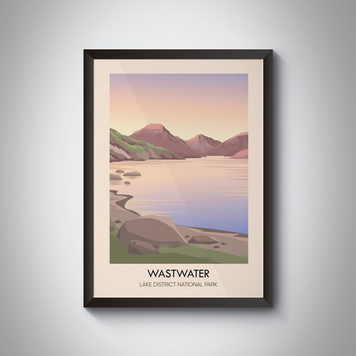 Wastwater Vintage Travel Poster, Lake District
