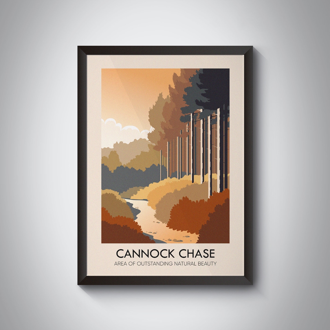 Cannock Chase AONB Vintage Travel Poster