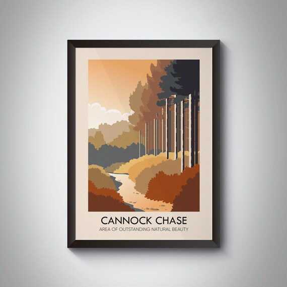 Cannock Chase AONB Vintage Travel Poster
