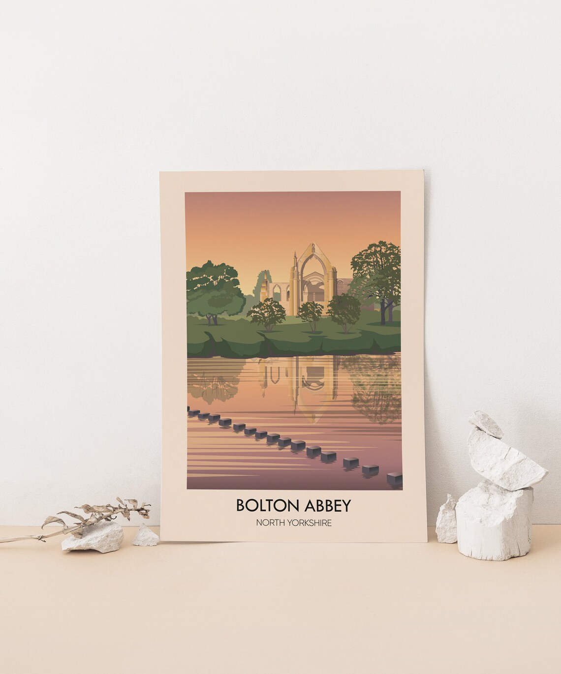 Bolton Abbey Vintage Travel Poster, North Yorkshire - Image 4