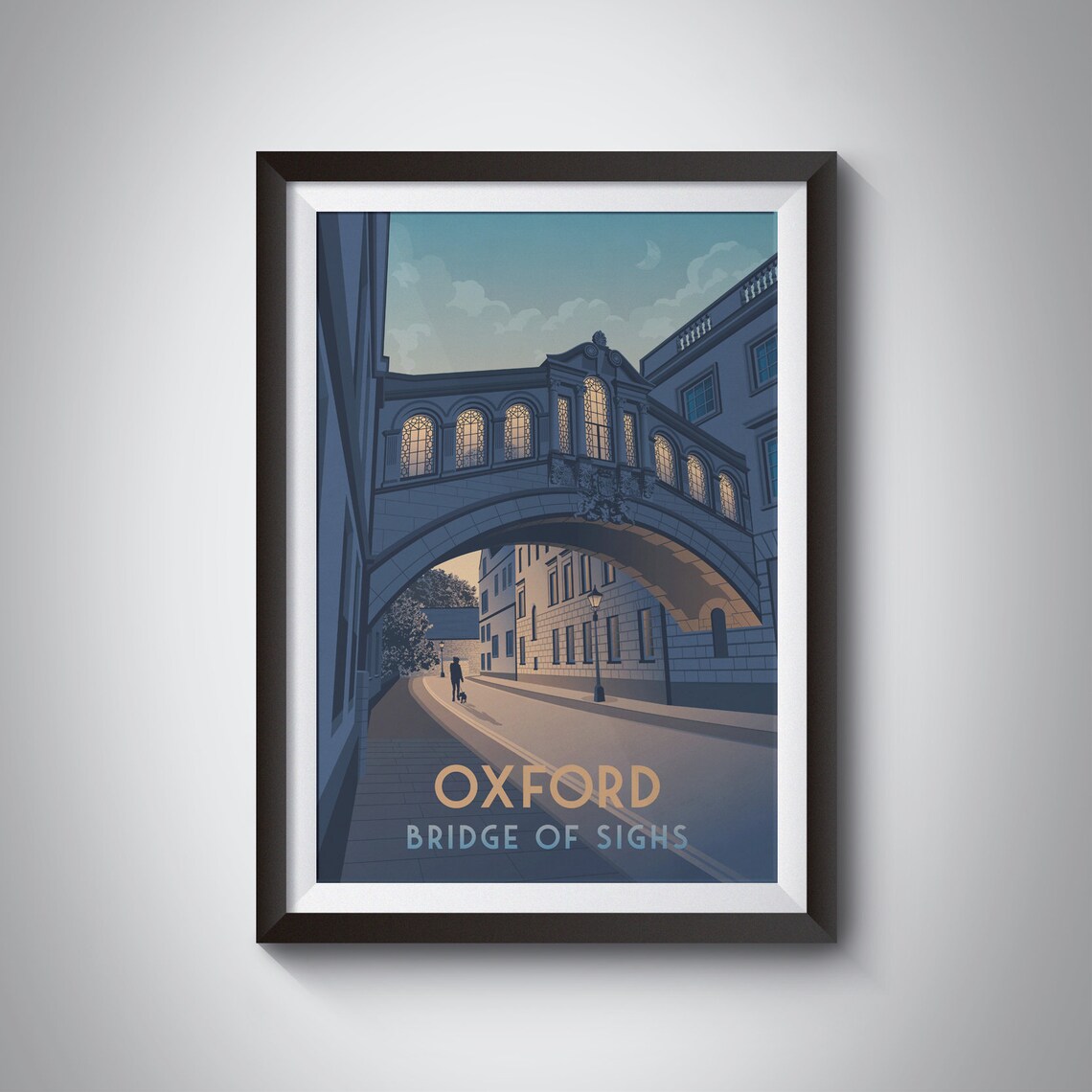 Oxford Bridge Of Sighs Travel Poster, Architecture Print
