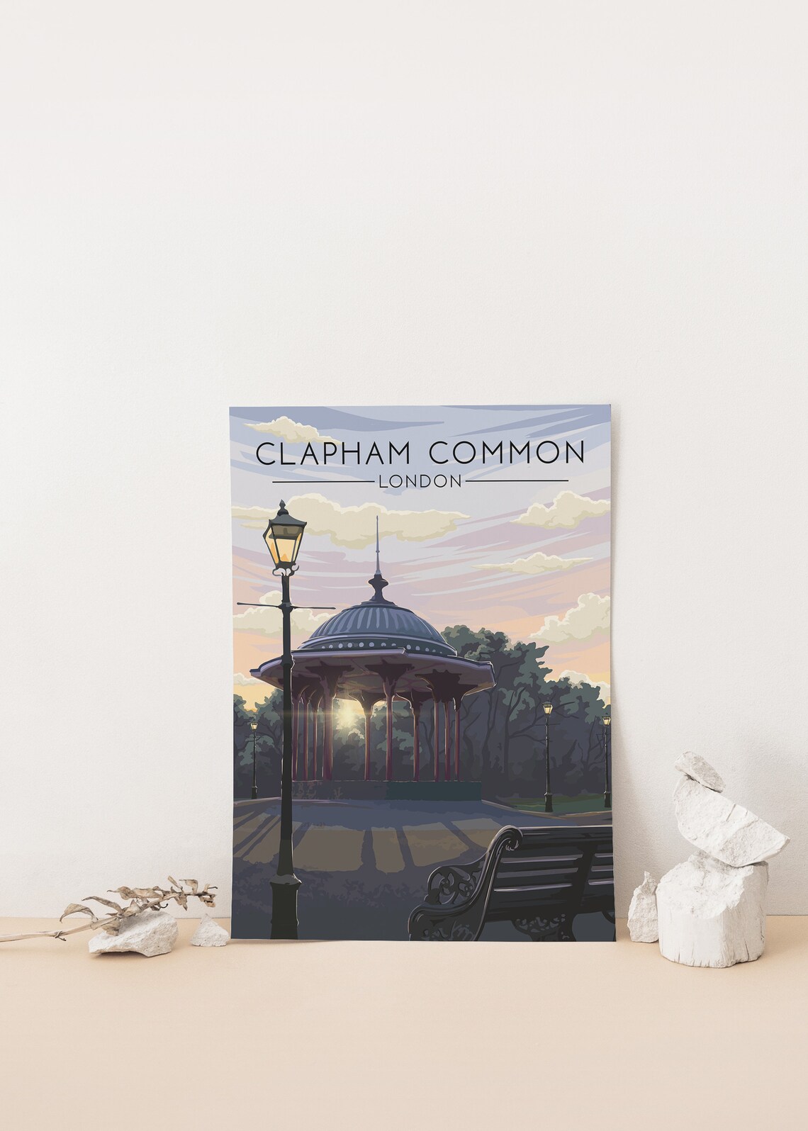 Clapham Common Vintage London Parks Art Print - Image 4