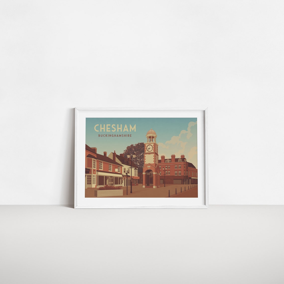 Chesham Buckinghamshire Clock Tower Vintage Railway Travel Poster - Image 2
