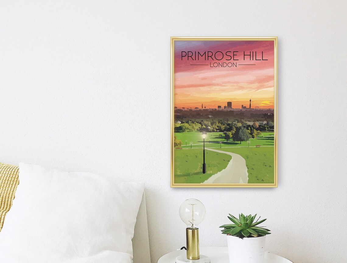 Primrose Hill London Travel Poster, Skyline Cityscape - Image 3
