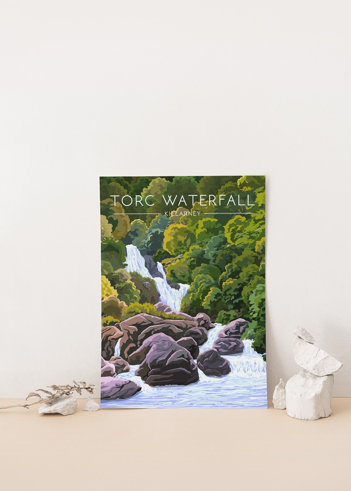 Torc Waterfall Ireland Travel Poster, Killarney - Image 4