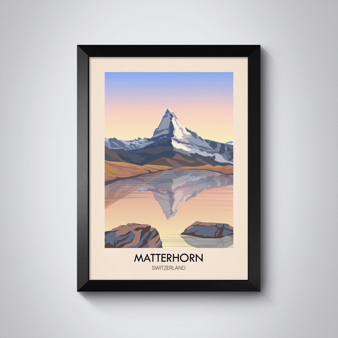 Matterhornswitzerland Travel Poster Swiss Alps Scenic Wall Art Retro Mountain Landscape Print Hiking Adventure Decor Alpine Travel Art
