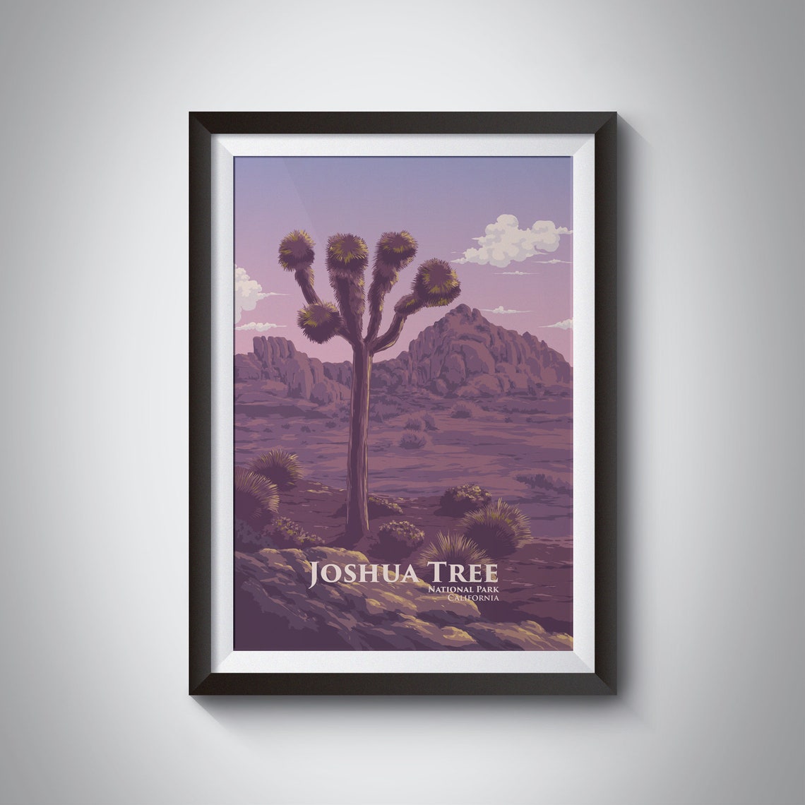 Joshua Tree National Park California Usa Travel Print Los Angeles Mojave Desert Palm Springs Vintage Travel Poster Retro Art Gift