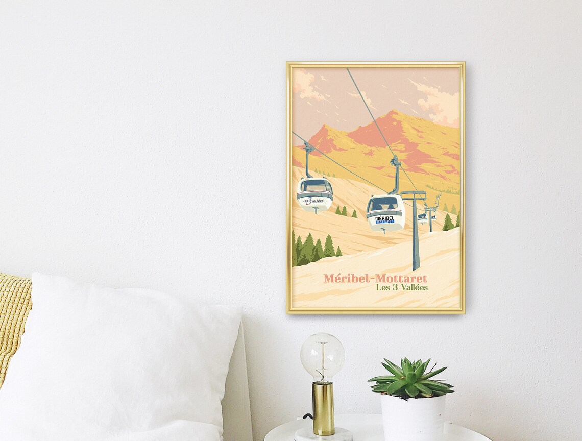 Méribel Mottaret Vintage French Alps Travel Poster - Image 3