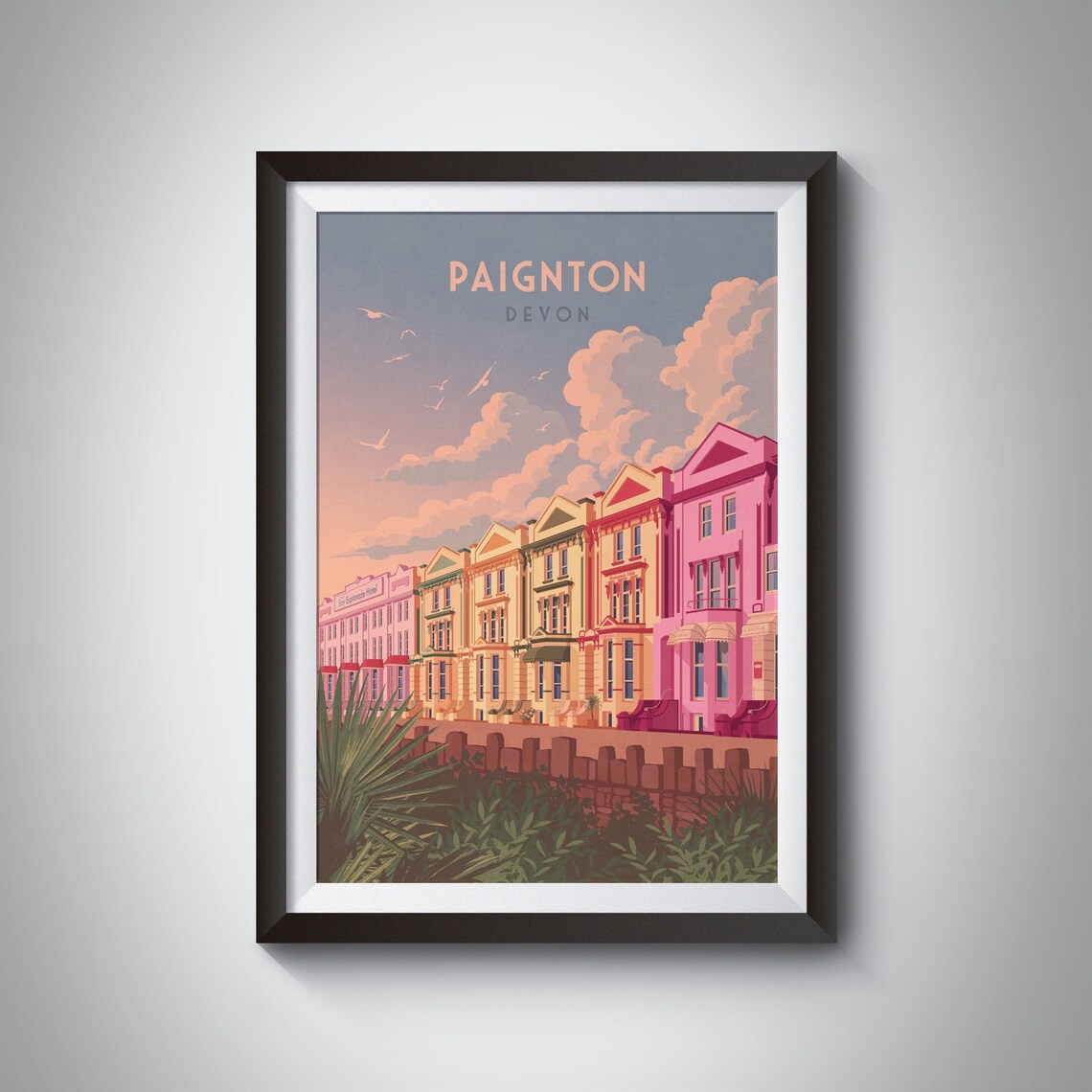 Paignton Devon Travel Poster, English Riviera Print