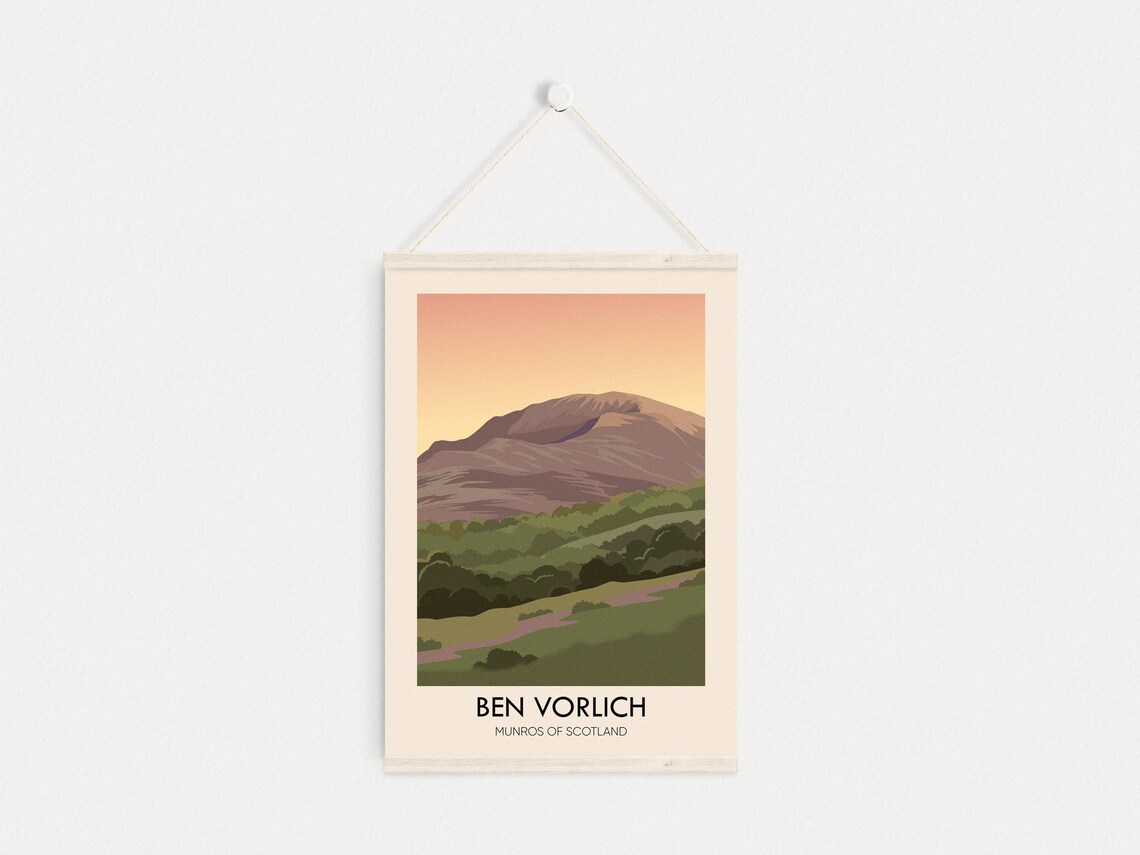 Ben Vorlich Vintage Travel Poster, Scottish Highlands - Image 4