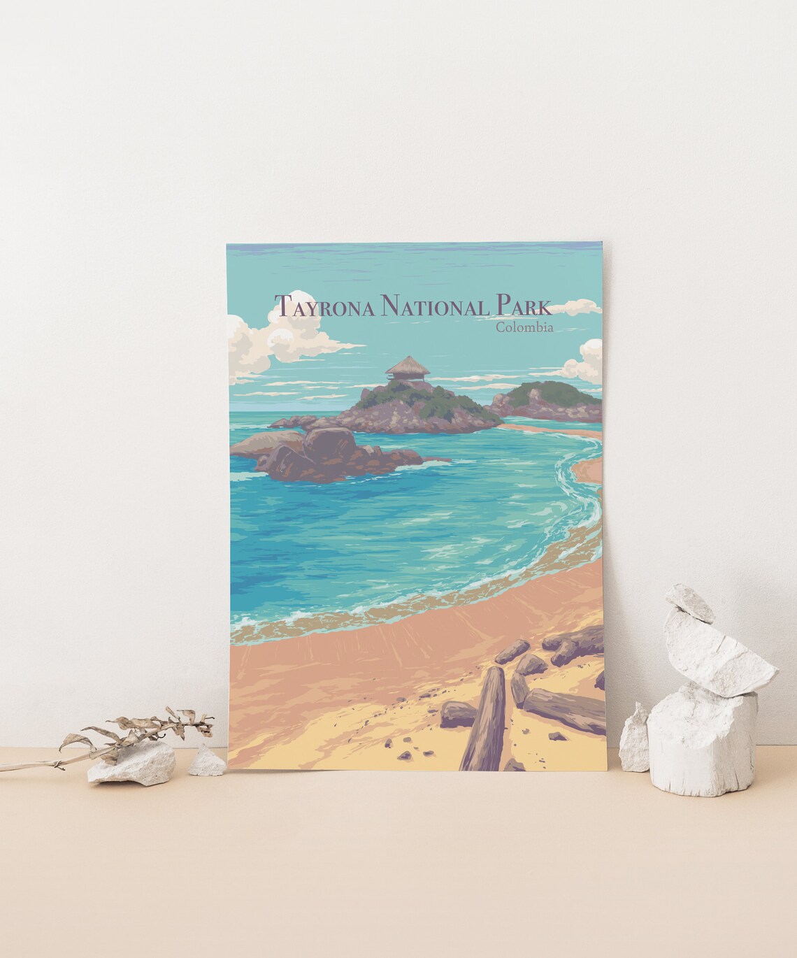 Tayrona National Park Poster Colombia South America Caribbean Sierra Nevada De Santa Marta Beaches Vintage Travel Print Wildlife Art - Image 4