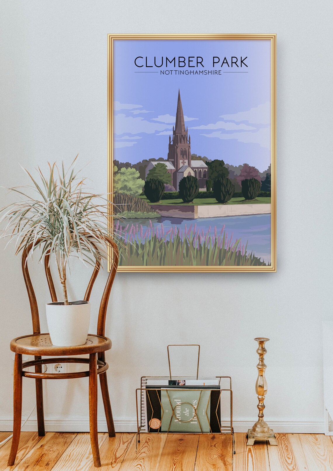 Clumber Park Gothic Chapel Nottinghamshire Vintage Travel Poster - Image 3