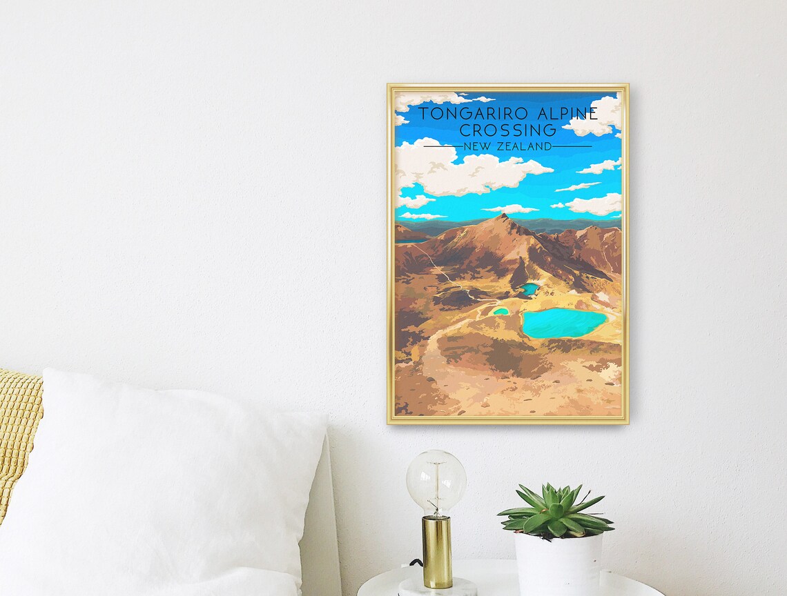 Tongariro Alpine Crossing New Zealand Travel Poster - Image 3
