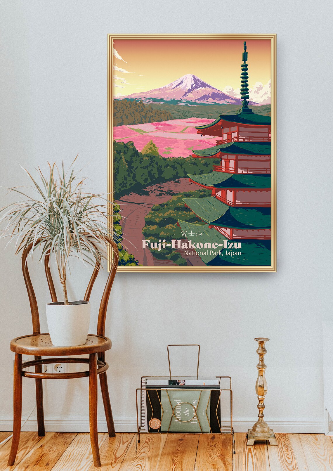 Fuji Hakone Izu National Park Japan Mount Fuji Pagoda Travel Poster - Image 2