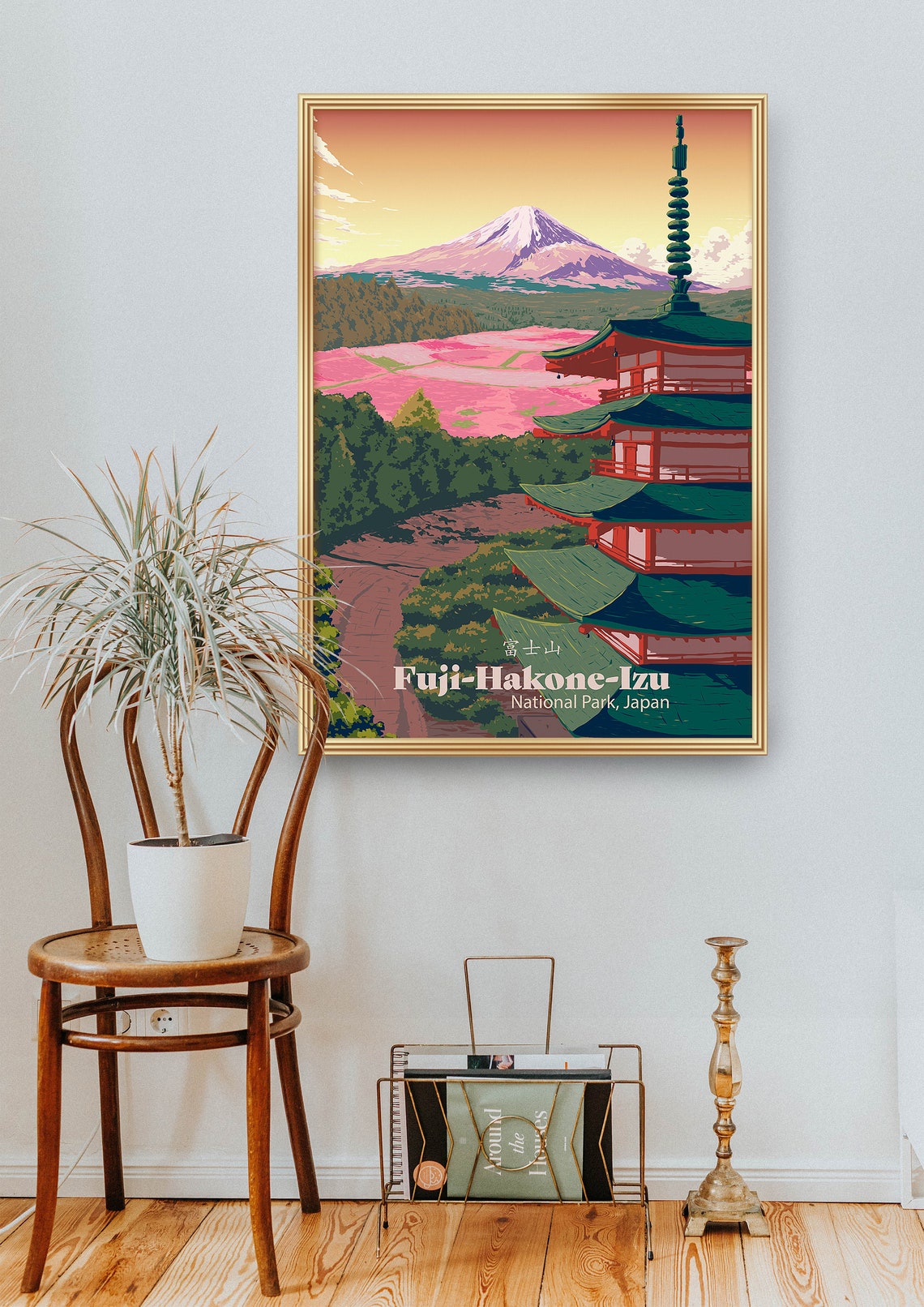 Fuji Hakone Izu National Park Poster Japan Travel Poster Mount Fuji Wall Art Japanese Travel Print Tokyo Blossoms Mountain Painting - Image 2