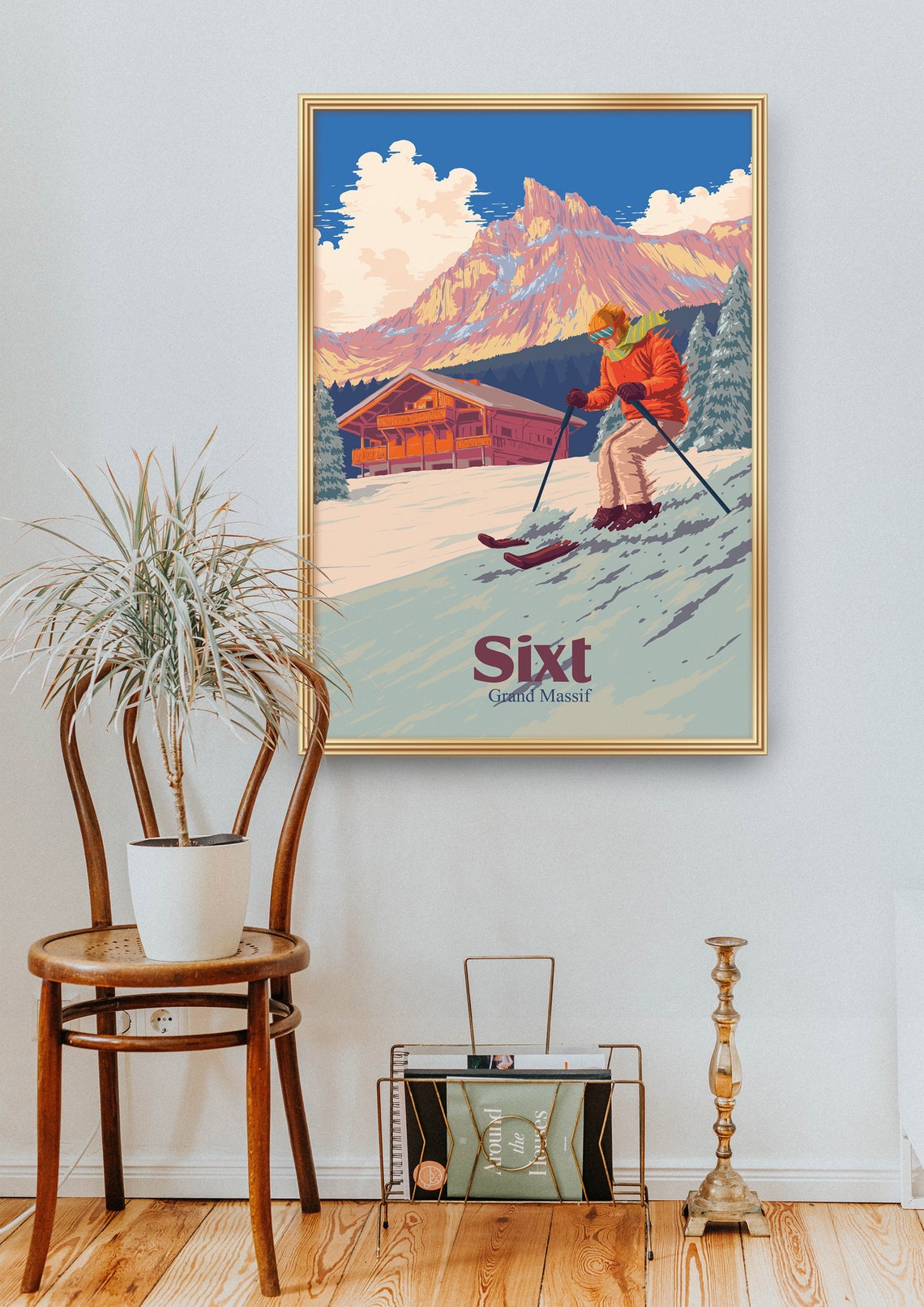 Sixt Ski Resort Poster Grand Massif France Travel Print Skiing Wall Art Gift Samoens Flaine French Alps Snowboarding Haute Savoie - Image 2