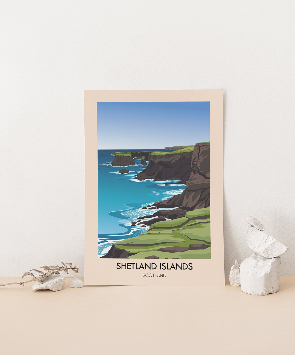 Shetland Islands Poster Scotland Travel Print Orkney Faroe Islands Lerwick Vintage Travel Print Scottish Island Mainland Yell Unst - Image 4