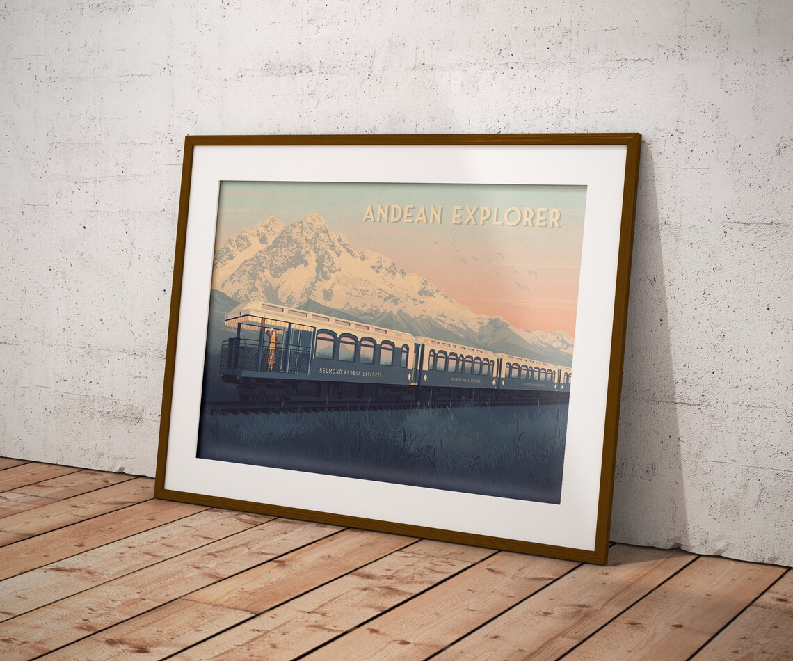 Belmond Andean Explorer Luxury Train Sunset Poster Peru Andes Mountain Journey - Image 3