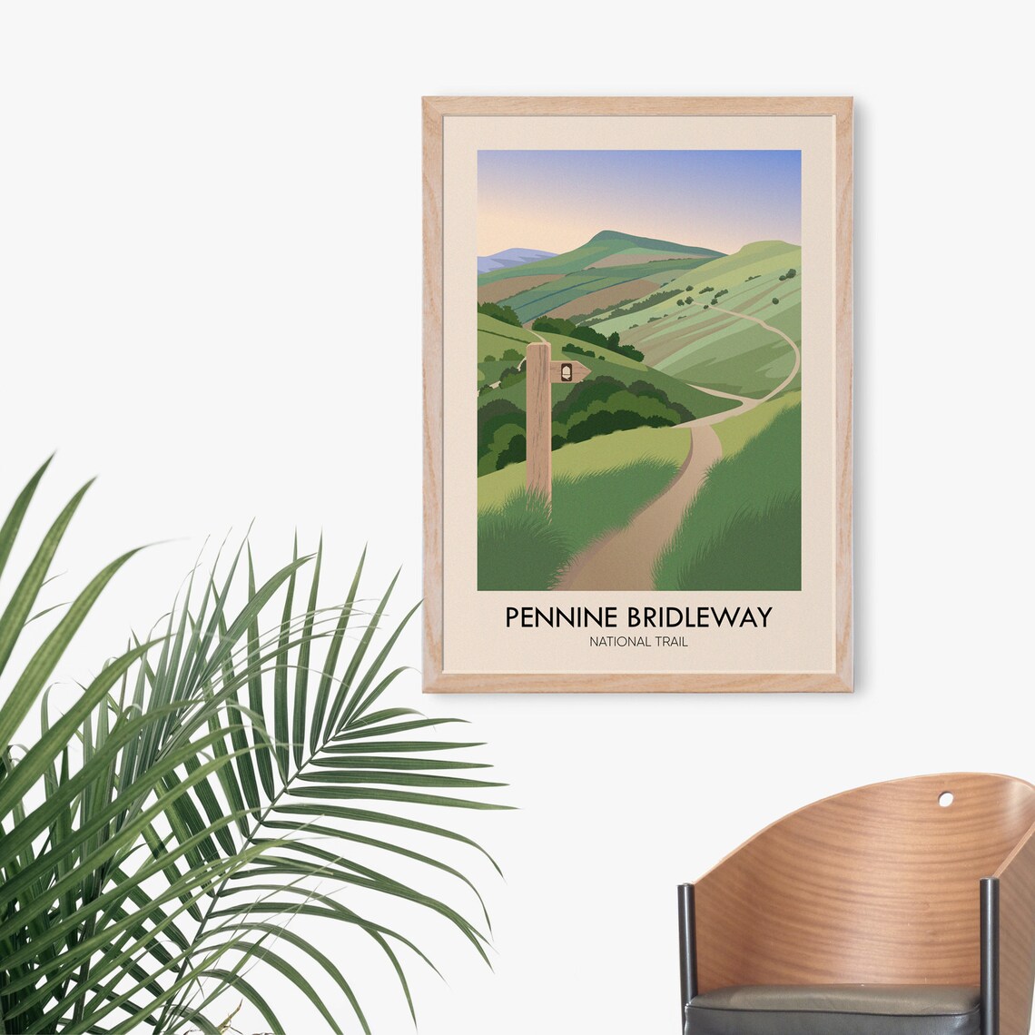 Pennine Bridleway National Trail Rolling Green Hills Travel Poster - Image 2