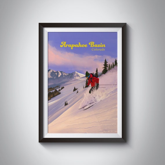 Arapahoe Basin Ski Resort Poster Colorado Usa Travel Print A Basin The Basin Rocky Mountains Vintage Skiing Print Breckenridge Gift