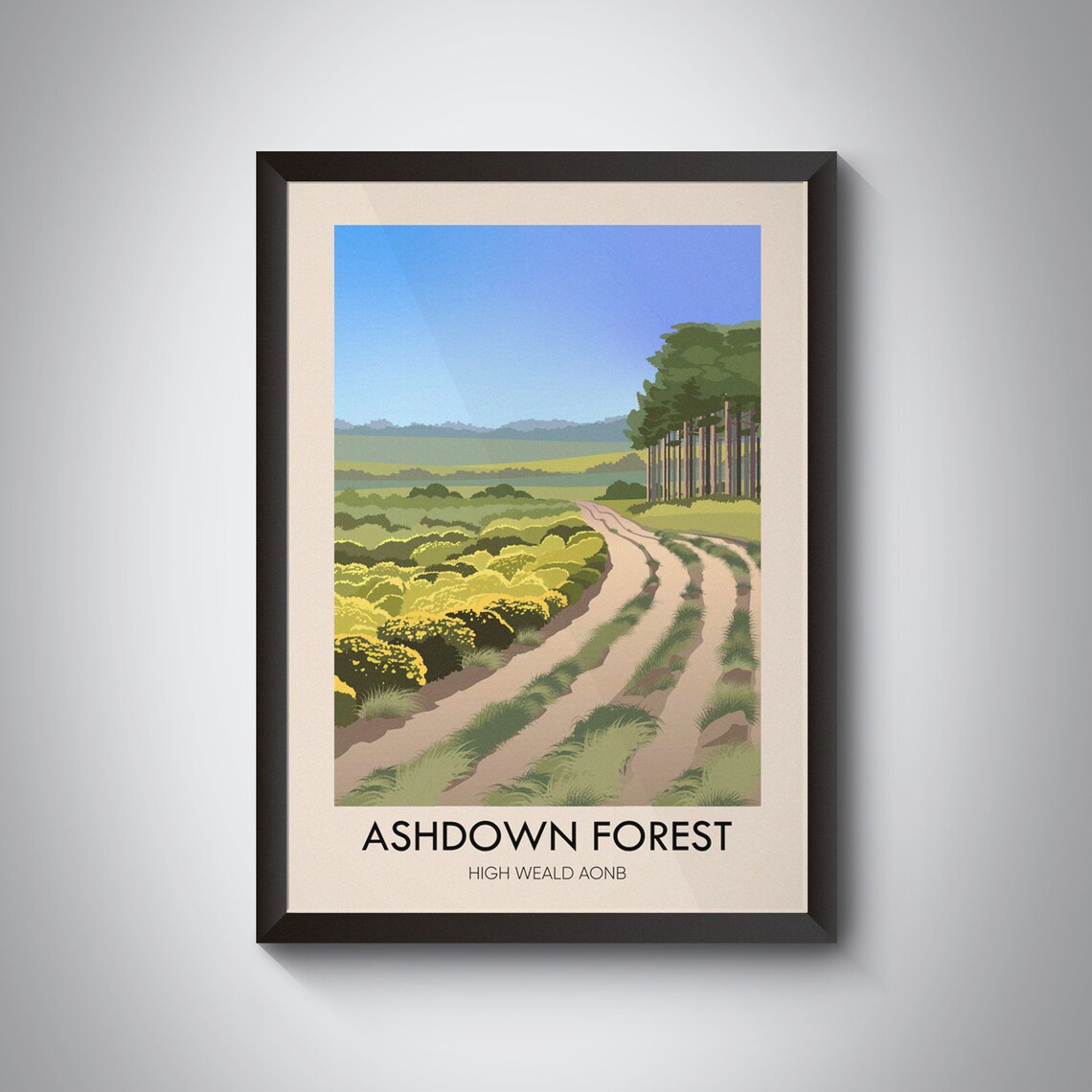 Ashdown Forest, East Sussex Vintage Travel Poster