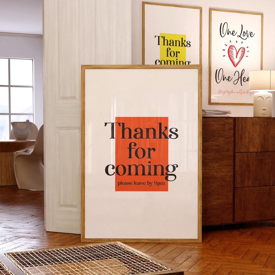Thanks for Coming Please Leave by 9pm Funny Red Hosting Decor Poster - Image 2