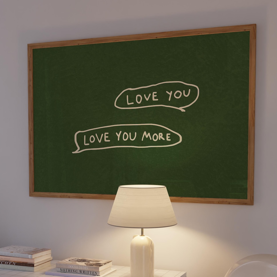 Love You More Handdrawn Typography Art Print