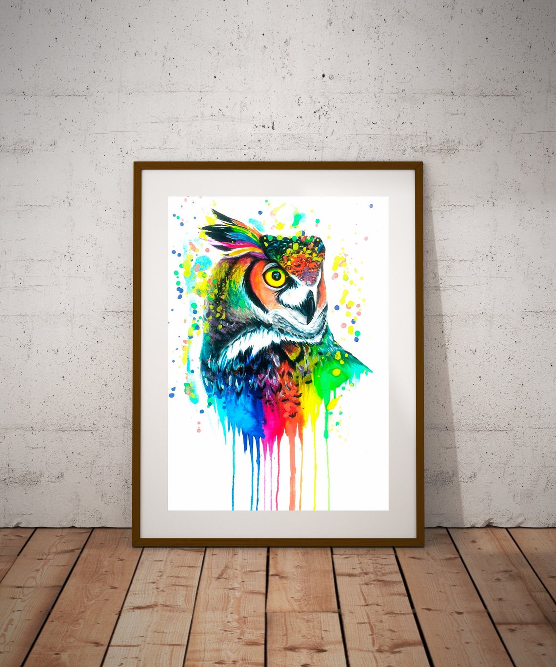 Owl Print Owl Poster Animal Print Handmade Nursery Drawing Handmade Painting Pet Print Watercolor Animal Print Family Print