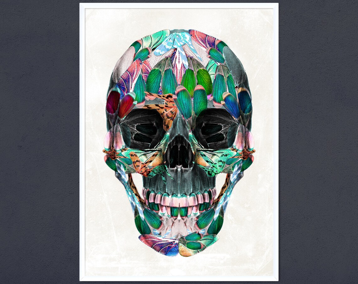 Abstract Skull Geometric Pattern Art Print