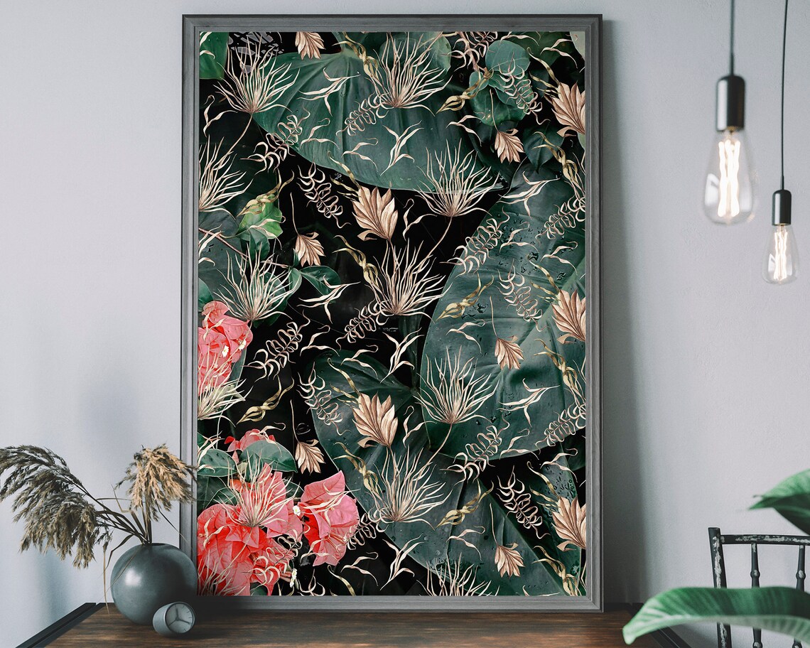 Tropical Plant Maximalism Botanical Art Print