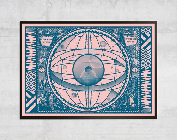 Sceno Systematis Map, Vintage Astronomy Art Print