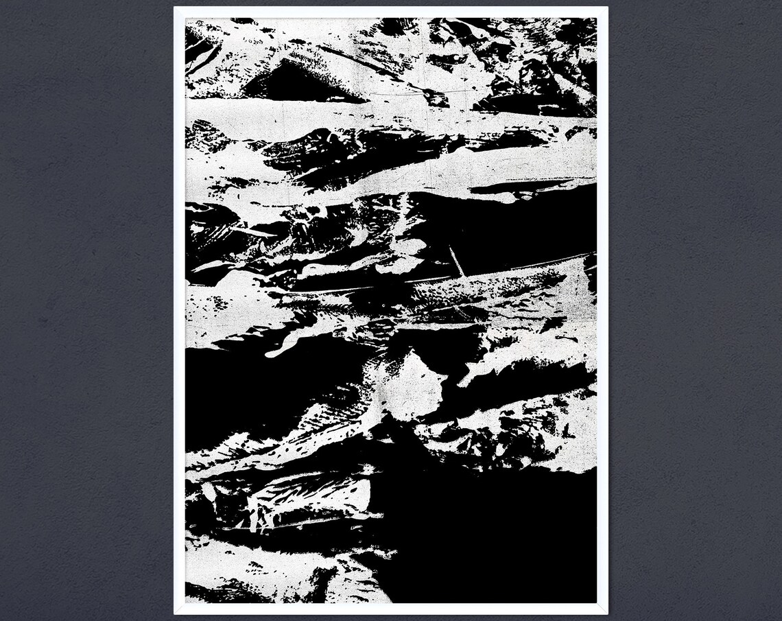 Abstract Black And White Art Graffiti Wall Minimal Scandinavian Print Modern Decor