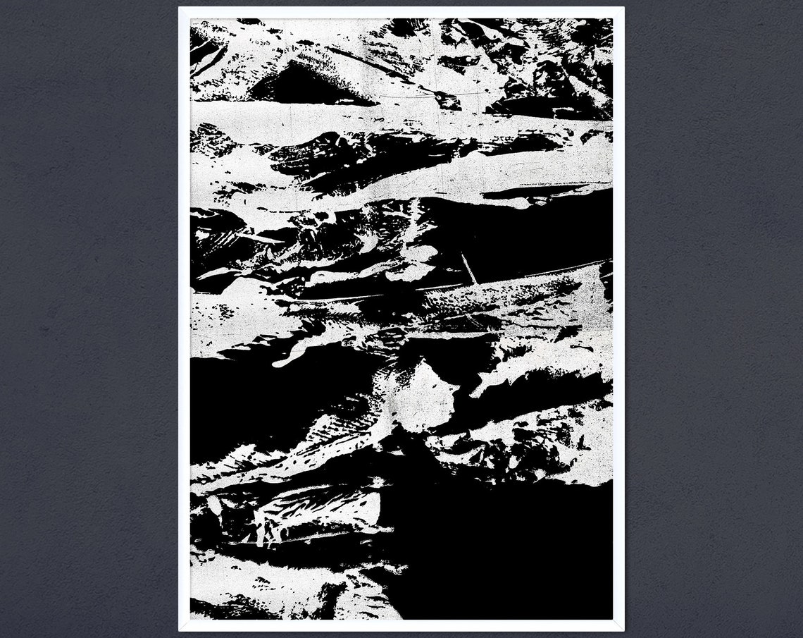 Bold Black And White Abstract Textured Modern Statement Wall Art