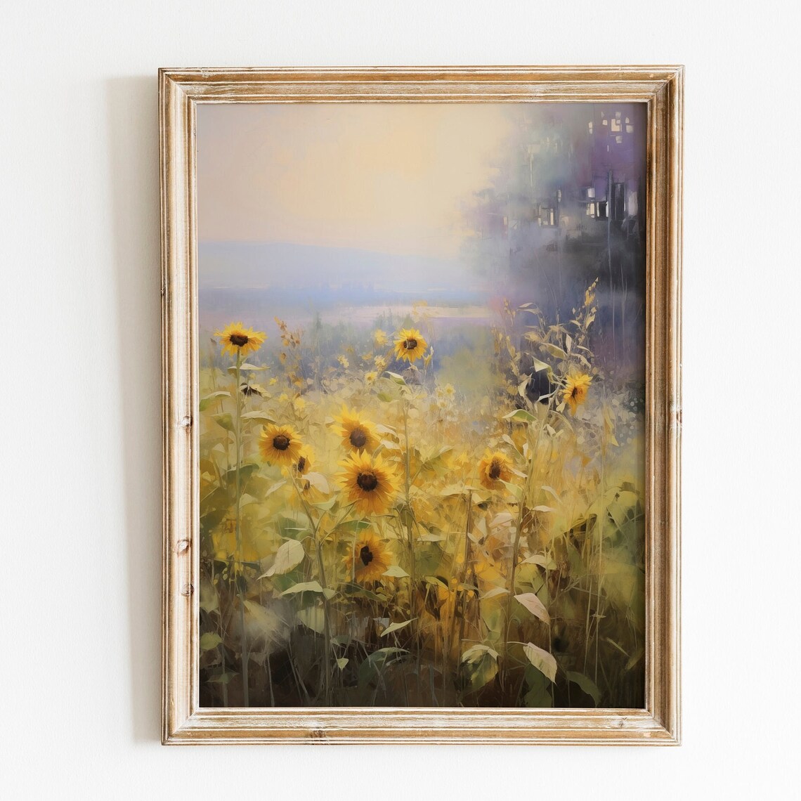 Wildflower Field Vintage Floral Landscape Art Print