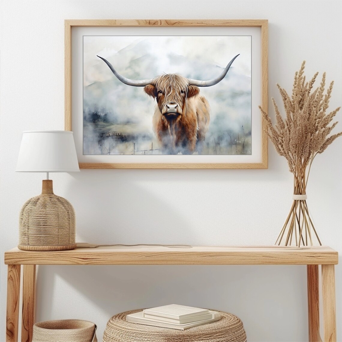 Highland Cow Painting Scotland Wall Art Print - Image 4