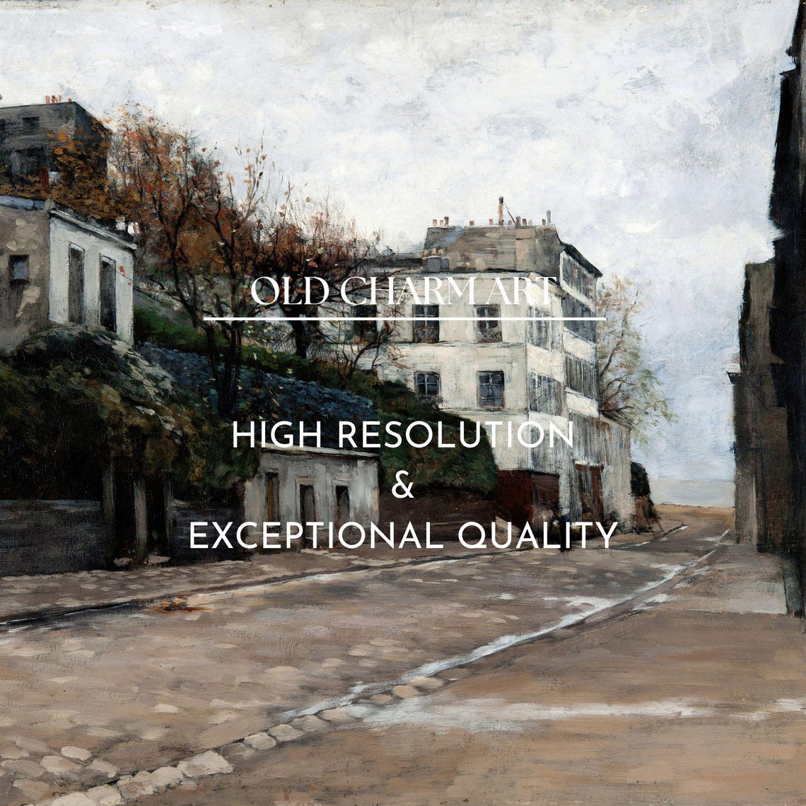Vintage Cityscape Wall Art Oil Painting Antique Cityscape Print Cottage Painting Vintage Art Poster Wa225 - Image 2