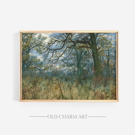 Country Landscape Print Vintage Painting Art Farmhouse Summer Wall Art Wa83