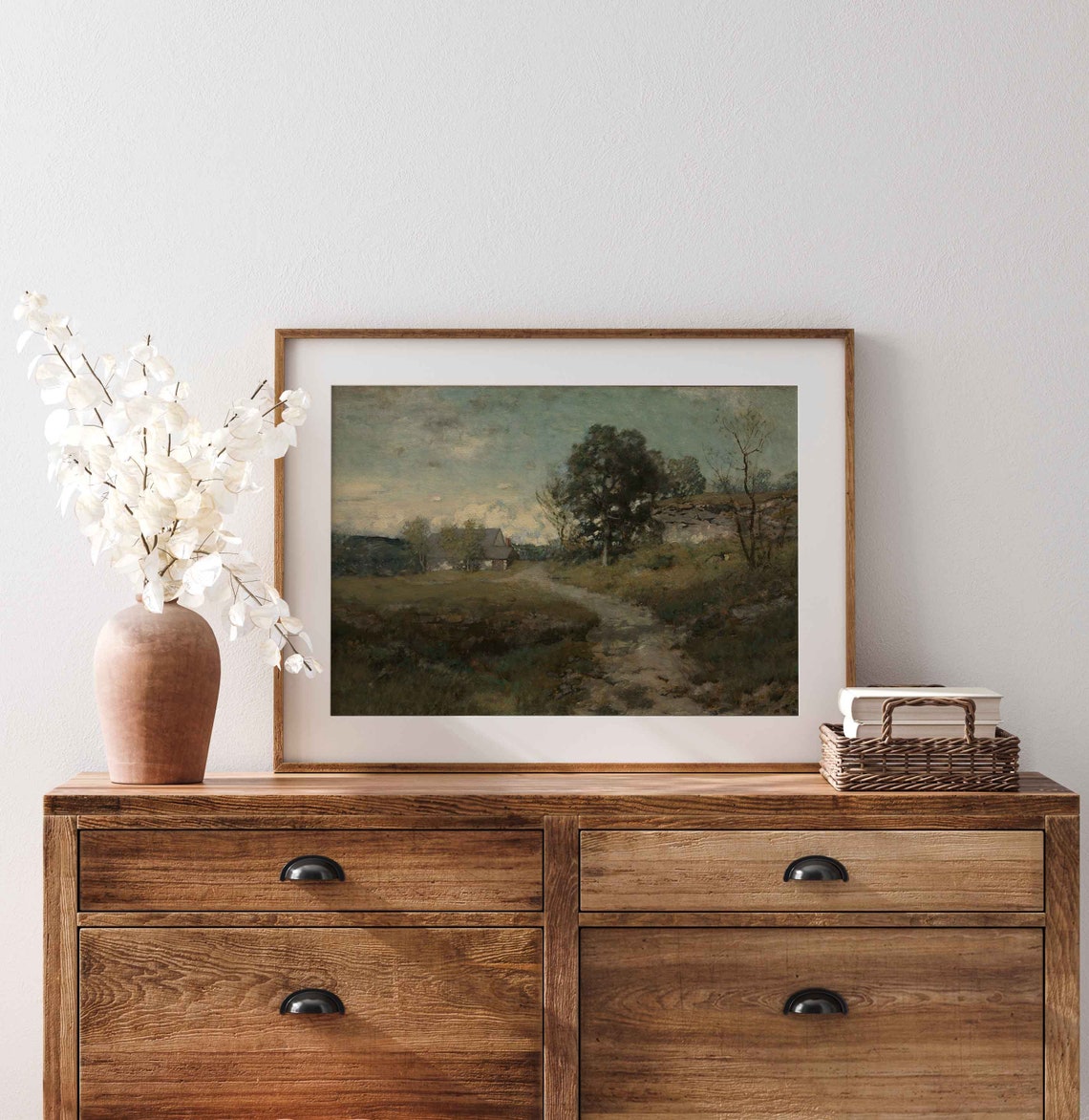 Rustic Moorland Path To A Distant Cottage With Rocky Outcrop Poster - Image 4