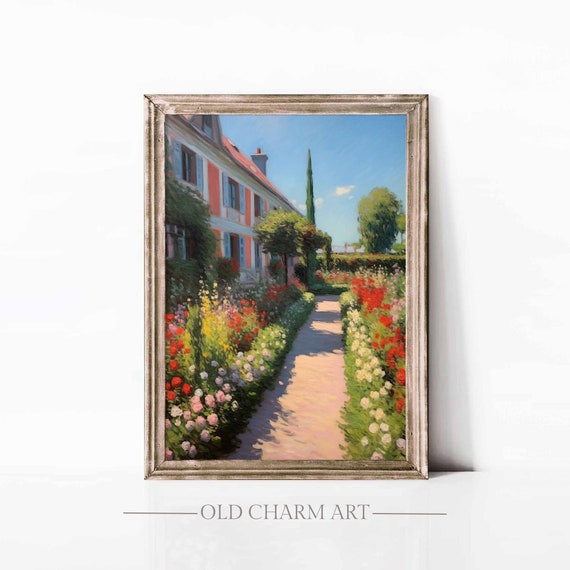 Cottage Wall Art Summer Cottage Painting Country Landscape Print Farmhouse Decor Art Poster Wa112