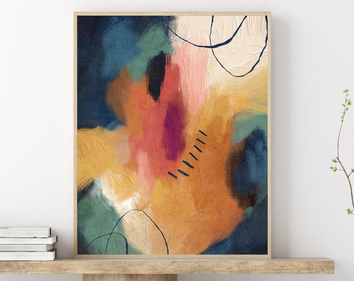 Colorful Abstract Modern Art Print for Living Spaces