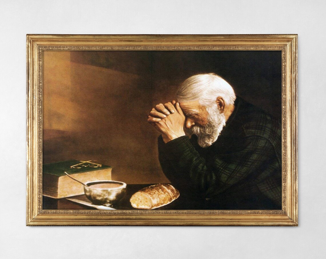 Man Praying Over Bread by Eric Enstrom, Grace Print