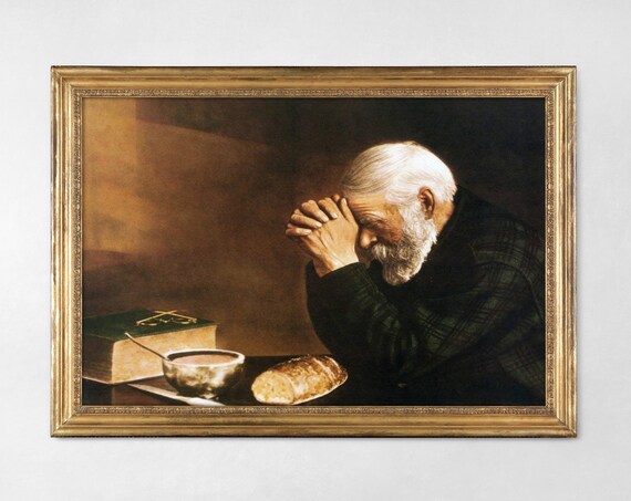 Man Praying Over Bread by Eric Enstrom, Grace Print